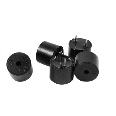 Harfington Uxcell 5pcs DC 1.5V 30mA 2 Terminal Cylinder Industrial Electronic Electromagnetic Continuous Sound Passive Buzzer Black 12x9.5mm