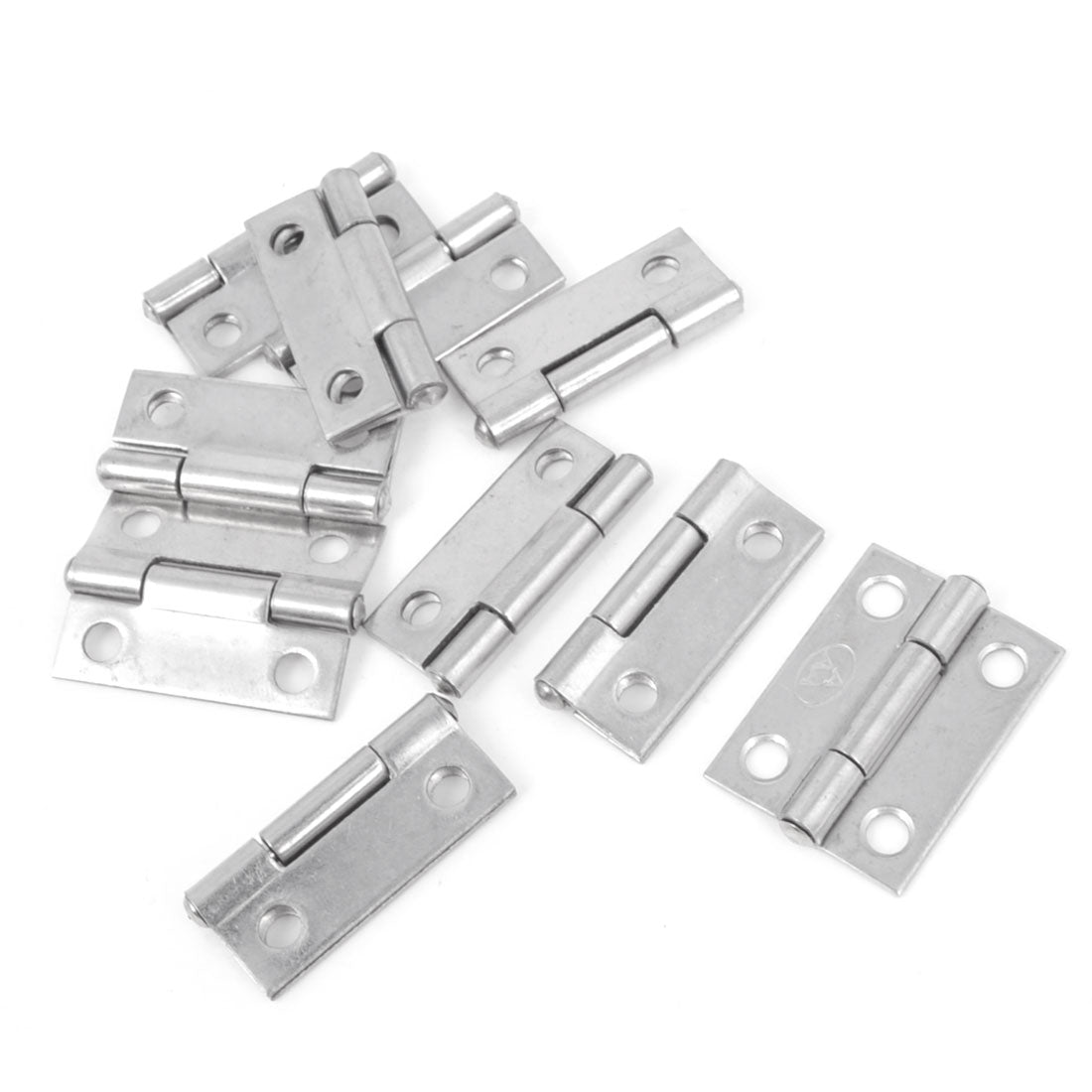 uxcell Uxcell 10 Pcs Silver Tone Stainless Steel Cabinet Door Hinges 1"