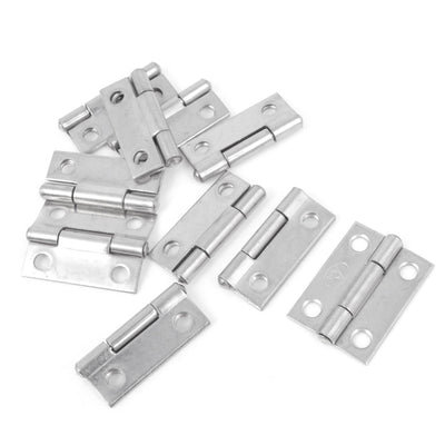 Harfington Uxcell 10 Pcs Silver Tone Stainless Steel Cabinet Door Hinges 1"