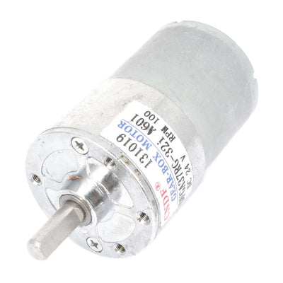 Harfington Uxcell Silver Tone Metal DC 24V 100RPM Rotation Output Speed Motor