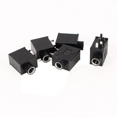 Harfington Uxcell 5 Pcs PCB Mount 5 Poles Terminals 3.5mm Female Stereo Audio Jack Socket Connector