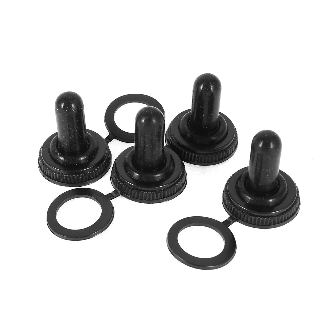 uxcell Uxcell 4pcs 11mm Threaded Waterproof Toggle Switch Rubber Cover Cap Seal