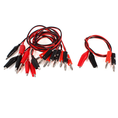 Harfington Uxcell 5 Pairs Dual Alligator Clip to Banana Connector Probe Cable Test Lead 55cm 22" Long