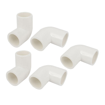 uxcell Uxcell 5 Pcs White PVC-U 20mm Inner Dia 90 Degree Bent Wire Pipe Connector