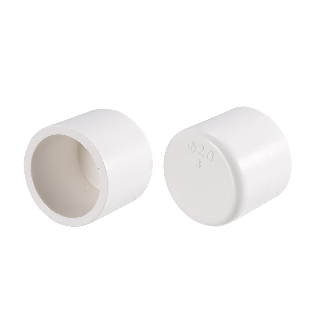 uxcell Uxcell 10 Pcs White Plastic 20mm Inner Dia 17mm Inside Depth End Cap Pipe Cover