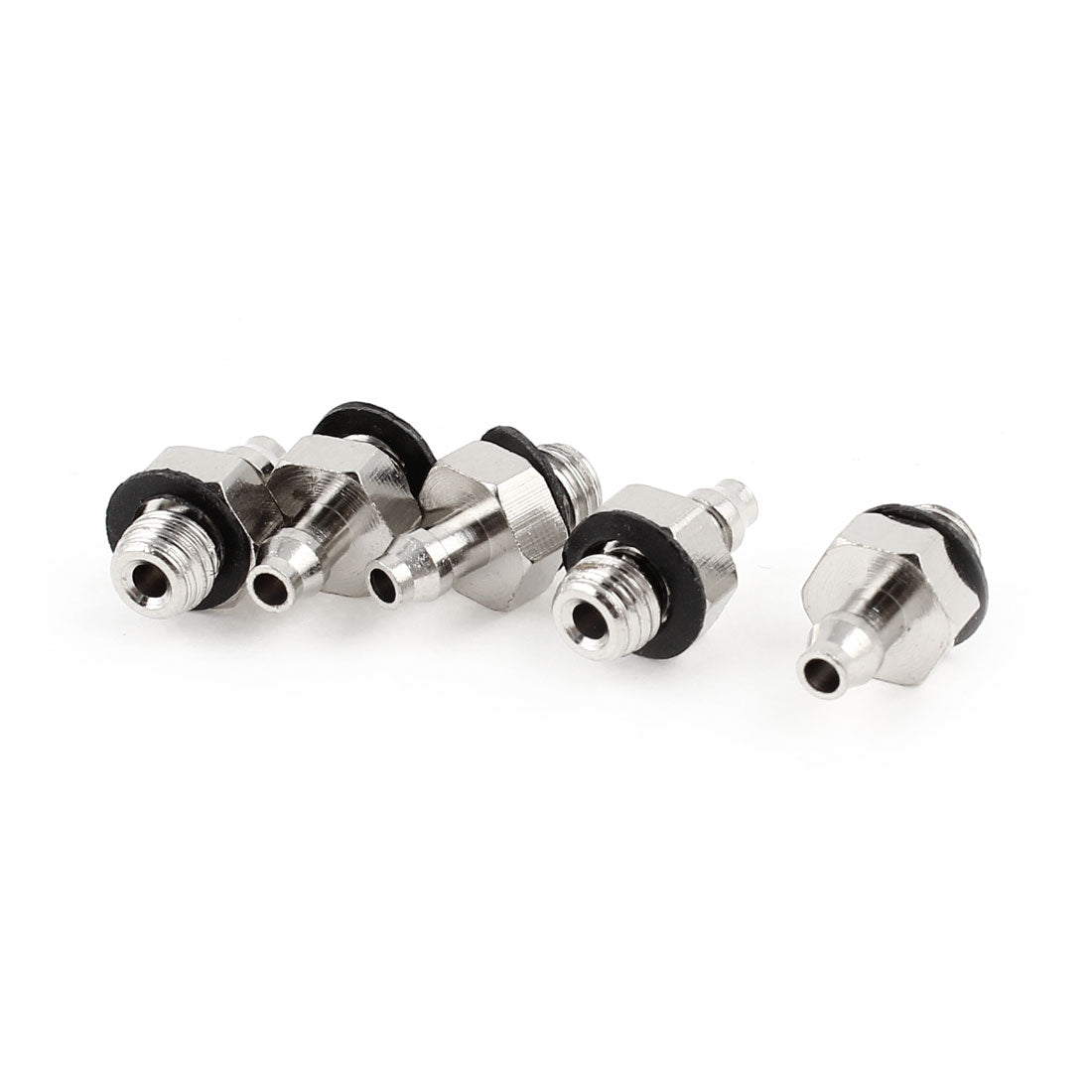 uxcell Uxcell 5 Pcs M5 5mm Male Threaded to 3.5mm Pneumatic Straight Hose Barb Fittings