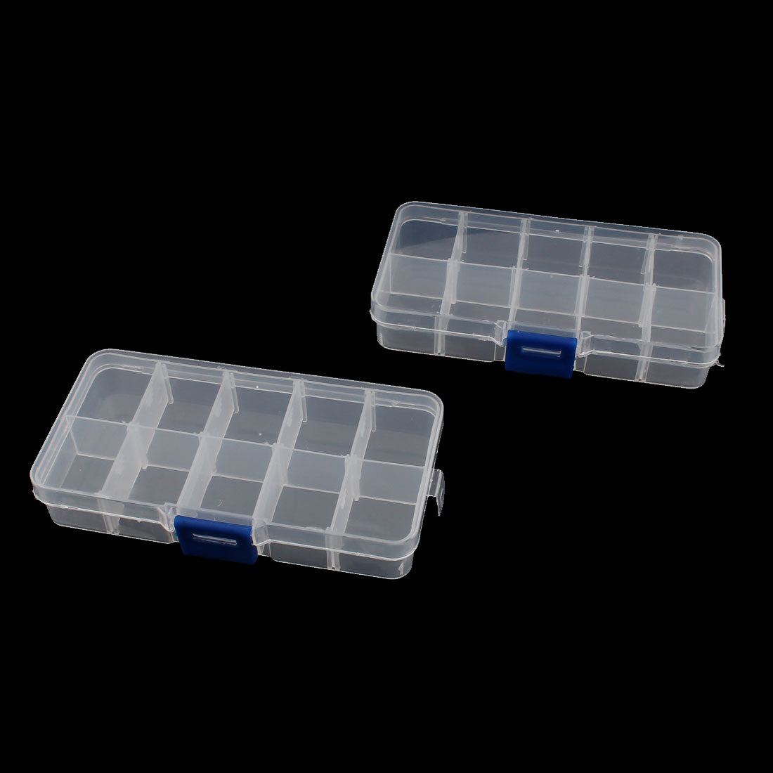 uxcell Uxcell 2 Pcs Clear Plastic 10 Sections Press Buckle Pill Tablet Box Holder