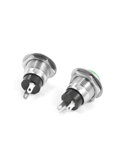 Harfington Uxcell 2pcs 2 Terminal 12mm Momentary SPST Red Green Push Button Switch AC125V 6A 250V 3A