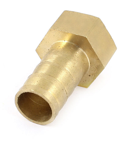 Harfington Uxcell 3/8 PT Female to 10mm Hose Barb Air Fuel Gas Pipe Quick Connector Brass Tone
