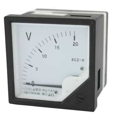 Harfington Uxcell DC 0-20V Measure Range Class 1.5 Rectangle Plastic Panel Analog Voltmeter Voltage Meter