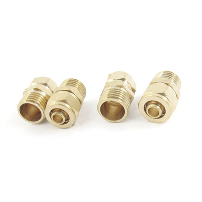 Harfington Uxcell 4Pcs 1/4PT Male Thread 8mm x 5mm Tube Air Pneumatic Hose Piping Connector Adapter Joint