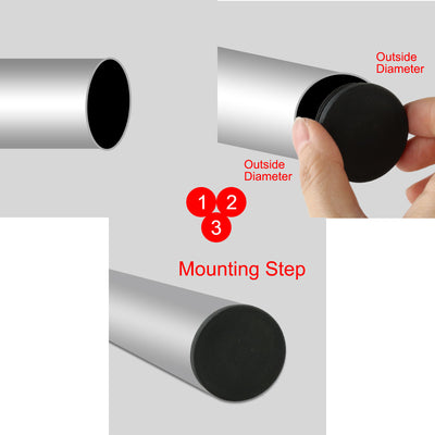 Harfington Uxcell 50mm Diameter Round Plastic Blanking End Cap Tubing Tube Insert