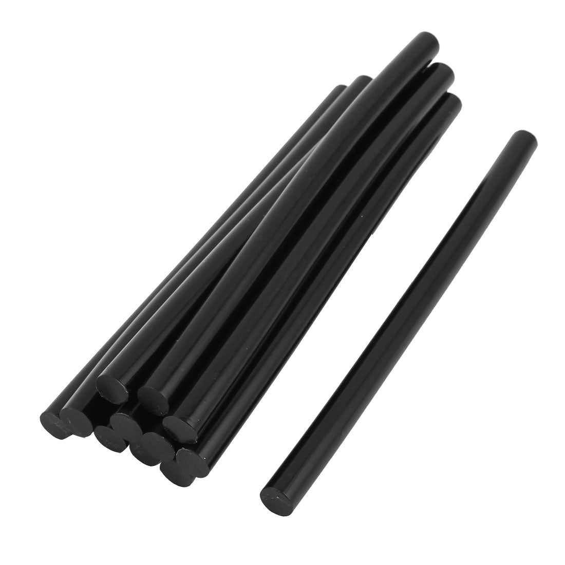 uxcell Uxcell 12 Pcs 11mm Diameter 270mm Long Crafting Model Black Plastic Hot Melt Glue Stick