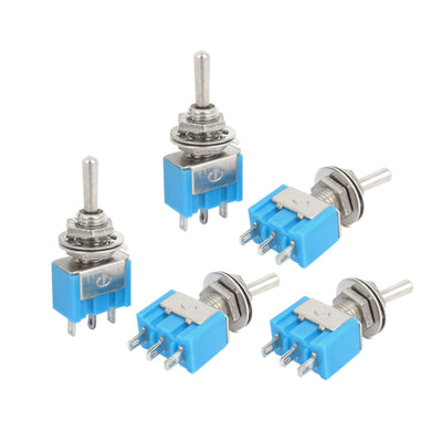 Harfington Uxcell 5pcs AC 125V 6A ON/OFF/ON 3-Position SPDT 3 Terminals Mini Latching Toggle Switch