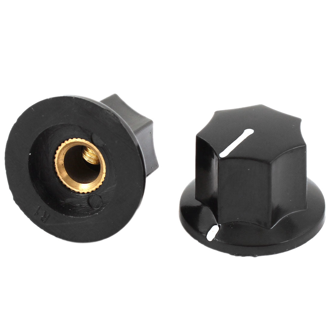 Uxcell Uxcell 2pcs 6mm Insert Diameter Shaft Plastic Potentiometer Rotary Knob Pots Black