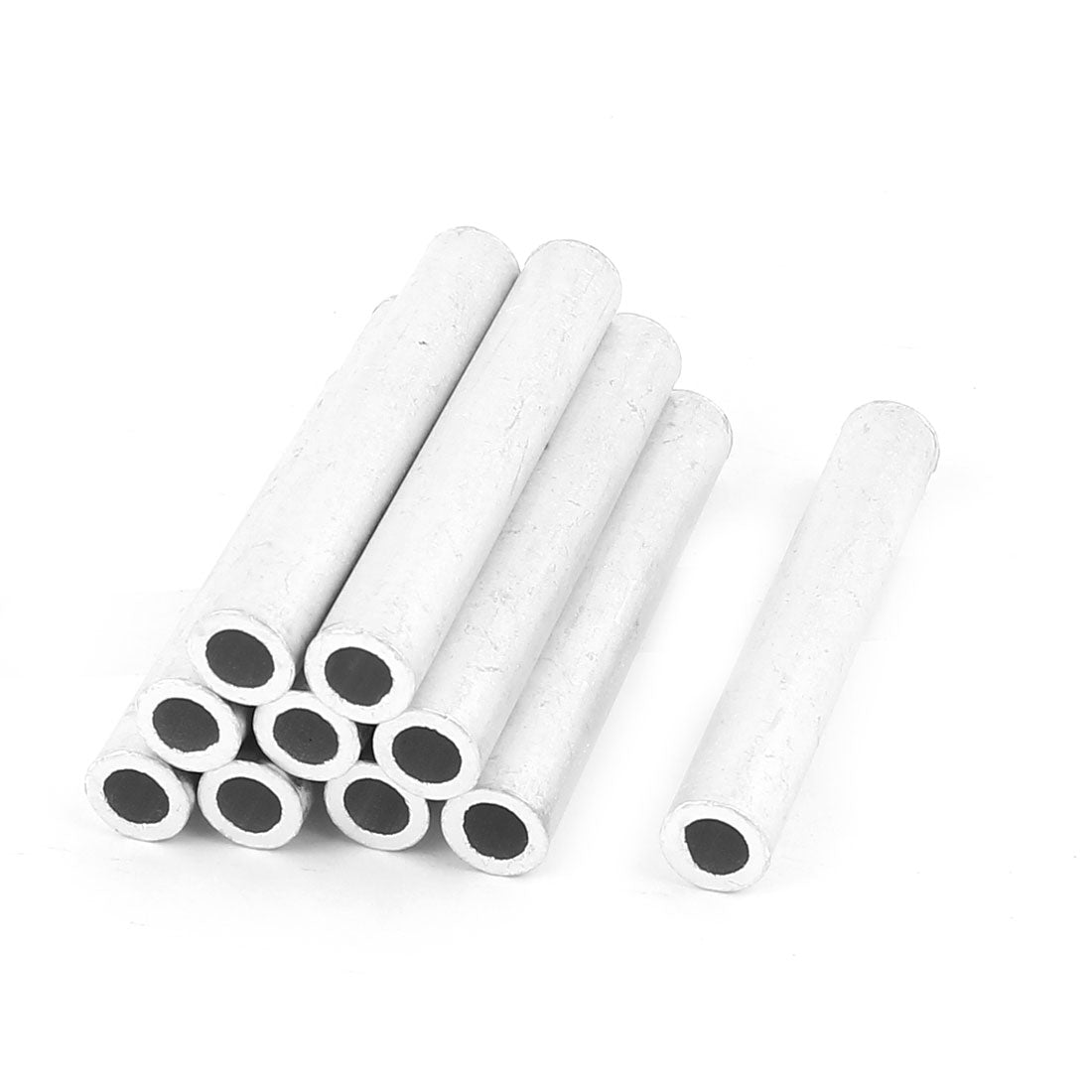 uxcell Uxcell 10Pcs Aluminium Tubular Inline Straight Connector Joints 6mm Inner Dia 60mm Long