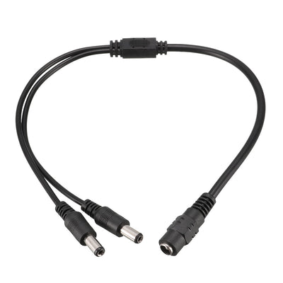 uxcell Uxcell DC 5.5x2.1mm 1 Female to 2 Male Connector Y Splitter Power Cable for CCTV Camera
