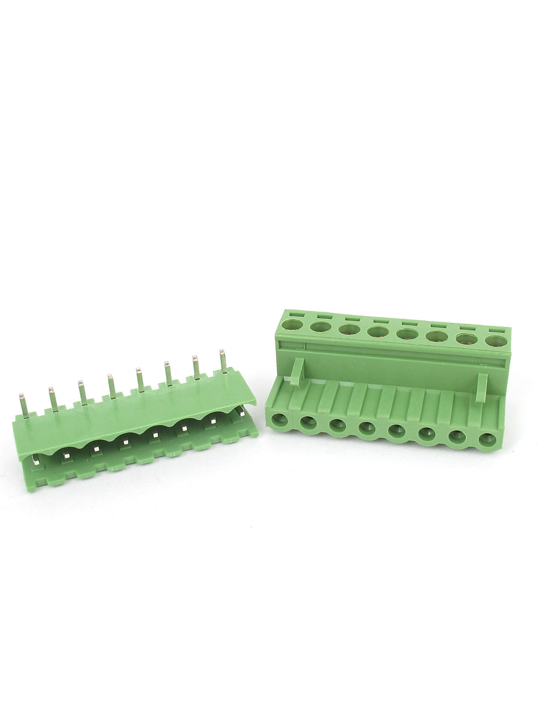 uxcell Uxcell 10Pcs AC 300V 10A 8P Pins PCB Screw Terminal Block Connector 5.08mm Pitch Green