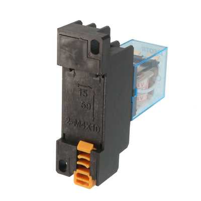 Harfington Uxcell 35mm DIN Rail DPDT 8 Pins General Purpose Power Relay AC 24V Coil w Socket
