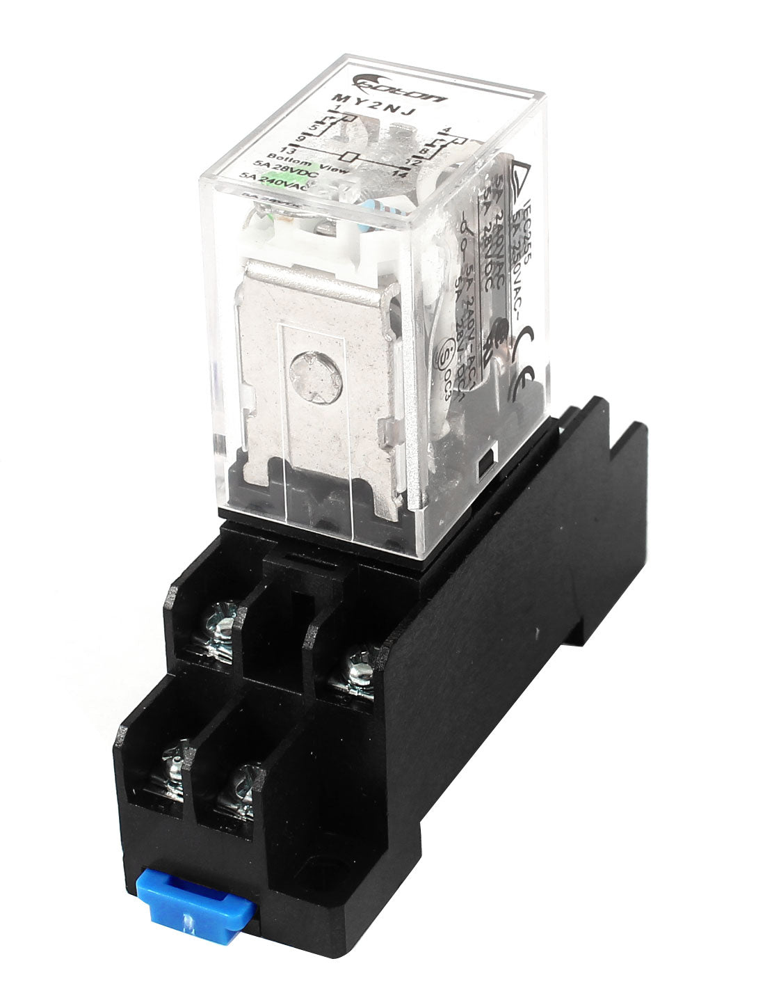 uxcell Uxcell DC24V Coil 8 Pin 35mm DIN Rail Electromagnetic Relay Power Relay MY2NJ w Socket