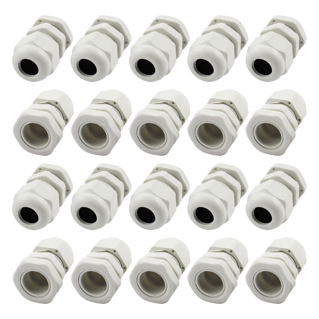 uxcell Uxcell 20Pcs M18X1.5 3mm to 10mm Waterproof Connector Adapter Joint Plastic Cable Gland White