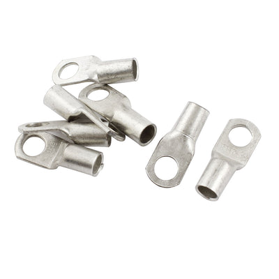 uxcell Uxcell 7 Pcs SC25-8 25mm2 Cable Copper Lug Terminal Connector Silver Tone for 0.31" Dia Bolt