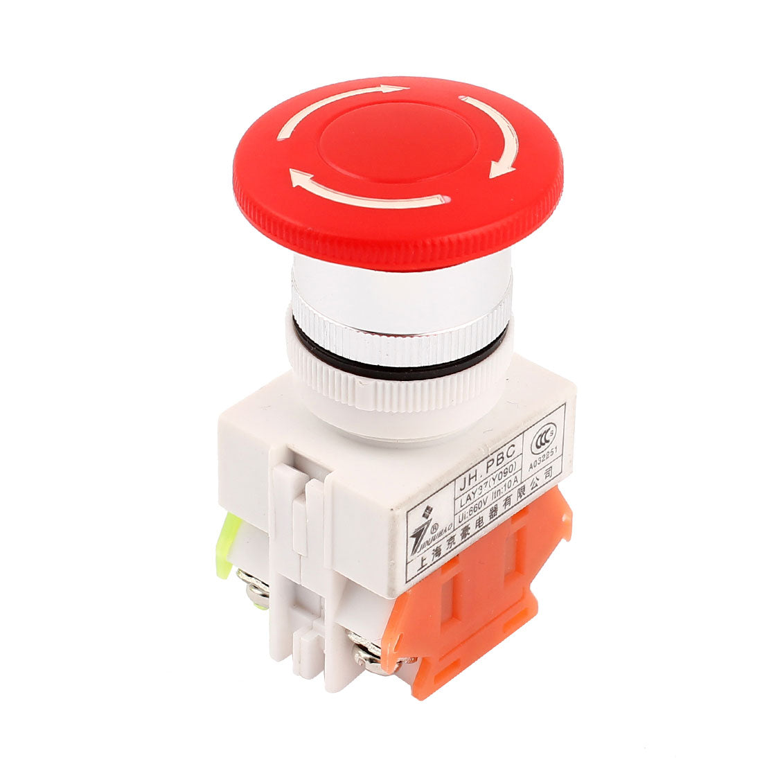 uxcell Uxcell Emergency Stop 40mm Red Mushroom Push Button Switch 660V 10A