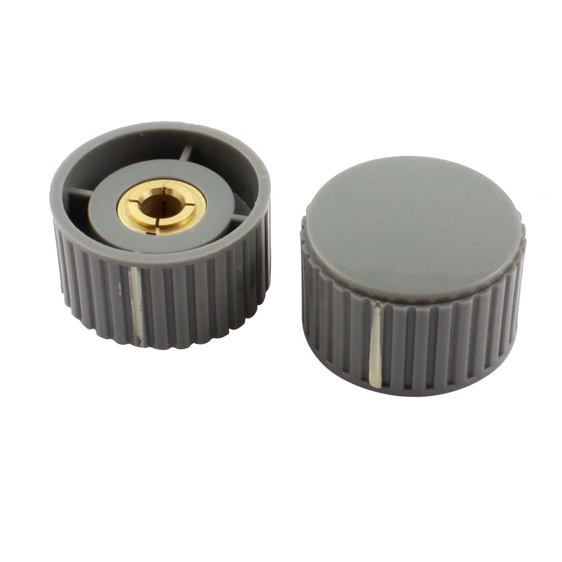uxcell Uxcell 2 Pcs 6mm Dia Hole Gray Plastic Rotary Nonslip Volume Control Potentiometer Encoder Knob Cap 32mm