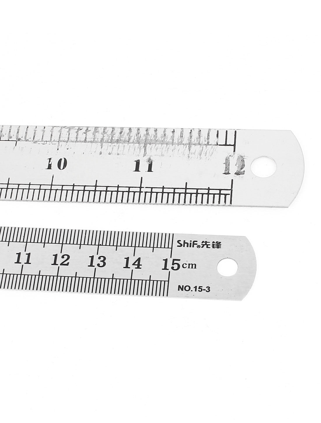 uxcell Uxcell 2 in 1 15cm 30cm Measure Range Double Side   Office Metric Scale Straight Ruler Silver Tone