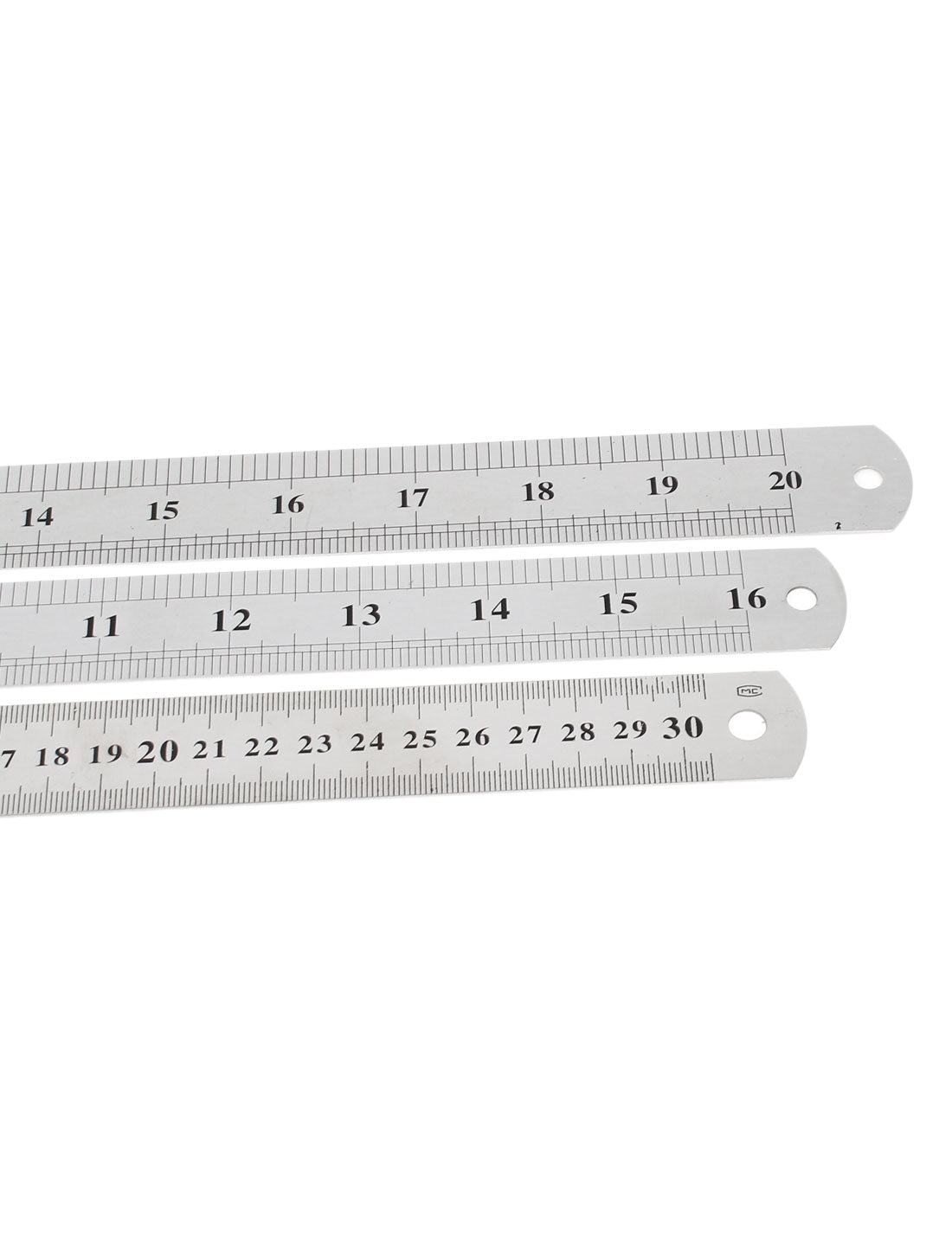 uxcell Uxcell 3 in 1 30cm 40cm 50cm Measure Range Dual Side   Stationery Metric Scale Straight Ruler Silver Tone