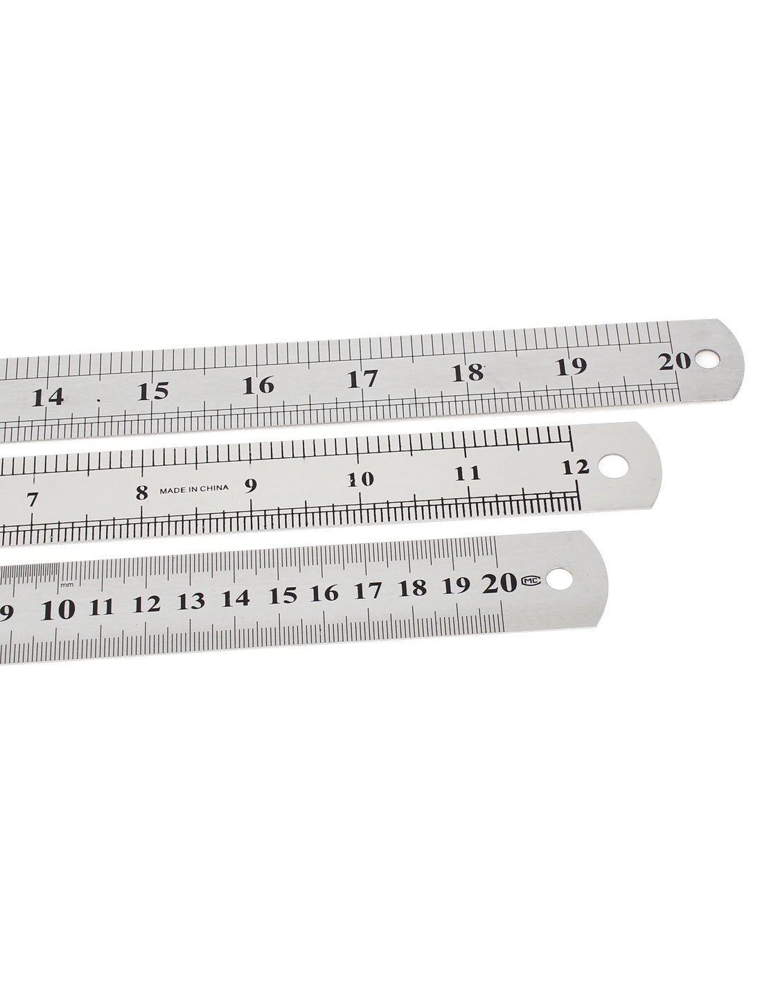 uxcell Uxcell 3 in 1 20cm 30cm 50cm Measure Range Double Side     Stationery Metric Scale Straight Ruler Silver Tone