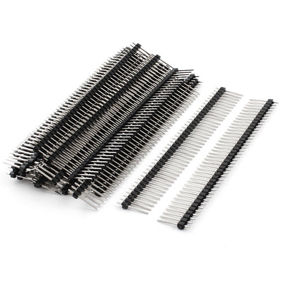 uxcell Uxcell 2.54mm Pitch Single Row 40Pin Male Through Hole Straight Pin Headers Strip Connector 25 Pcs