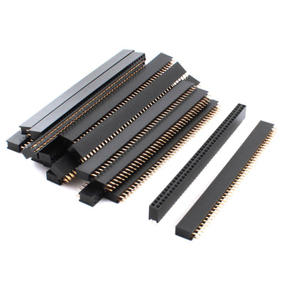 Harfington Uxcell 2.54mm Pitch 2 Row 80-Pin Female Through Hole Straight Pin Header Connector Strip 20 Pcs