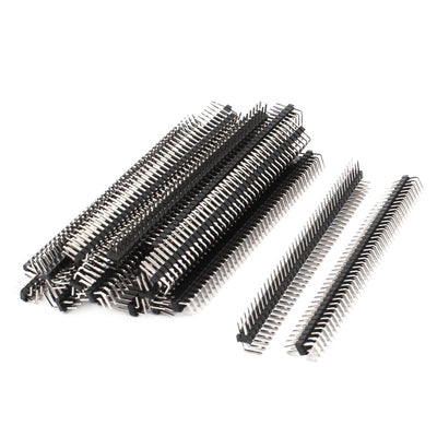 Harfington Uxcell 2.54mm Pitch 2x40 80-Pin Male 90 Degree Through Hole Pin Header Strip Connector 25 Pcs