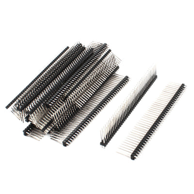 Harfington Uxcell 20Pcs 2.54mm Pitch Double Row 80-Pin Male Through Hole Straight Pin Header Connector Strip 20mm Length