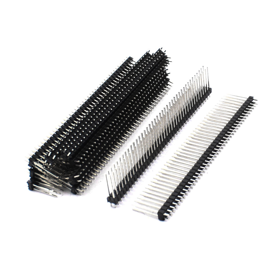 uxcell Uxcell 2.54mm Pitch 80-Pin Dual Row Male Straight Pin Header Connector Strip 20mm 10Pcs