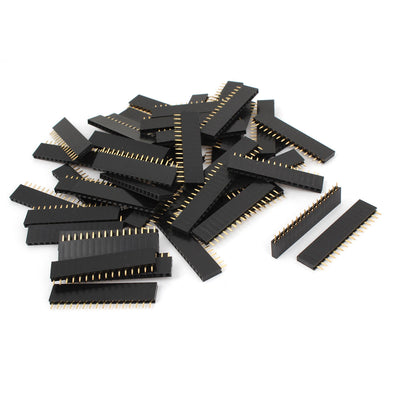 uxcell Uxcell 50PCS 2.54mm Spacing Female 16 Pins PCB Header Connector Single Row