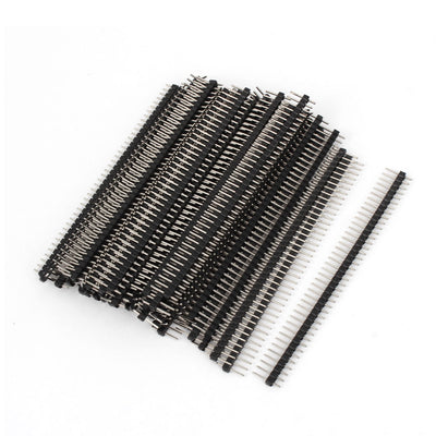 Harfington Uxcell 50pcs 2.54mm Spacing 40 Way Straight Male Pin Header Connector Strip