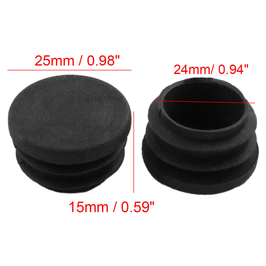 uxcell Uxcell Chair Table Legs 25mm Diameter Plastic Cap Round Tube Insert 15 Pcs