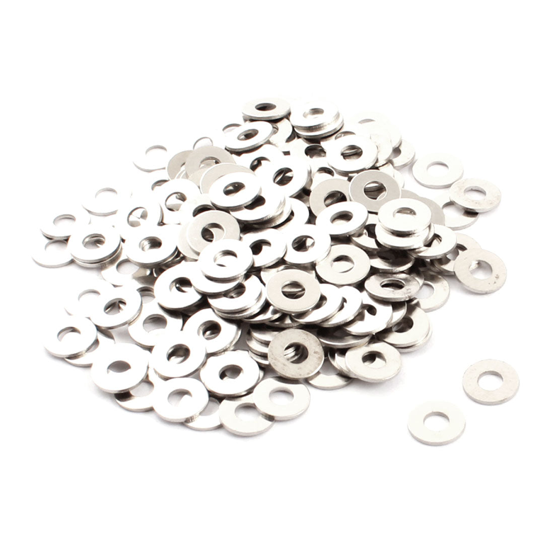 uxcell Uxcell 200Pcs 3mm x 7mm x 0.6mm Round Shaped Metal Washers Spacers Fasteners