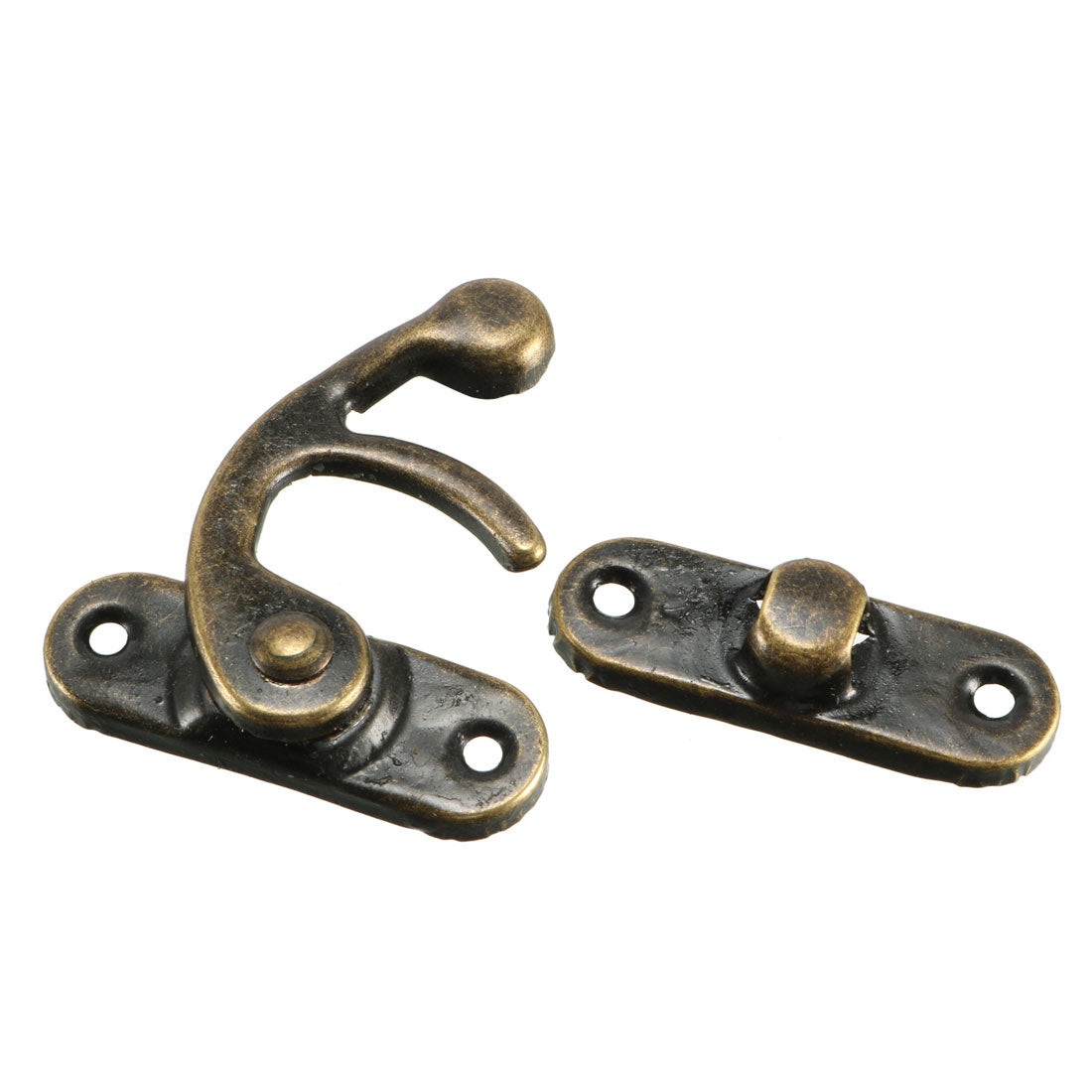 uxcell Uxcell Right Latch Hook Antique Wood Box Hasp Catch Decor 10 Pcs Bronze Tone