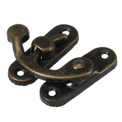 Harfington Uxcell Right Latch Hook Antique Wood Necklace Box Case Catch Hasp Bronze Tone 10 Pcs w Screws