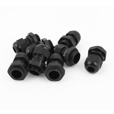 Harfington Uxcell 10 Pcs PG9 Black Plastic 4-8mm Dia Waterproof Cable Glands Connectors