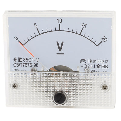 Harfington Uxcell 85C1-V Panel DC Volt Meter Analog Gauge Voltmeter 0-20V