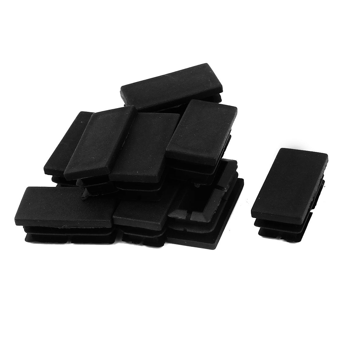 Uxcell 12 Pcs Black Plastic Rectangle Blanking End Caps Tubing Tube ...