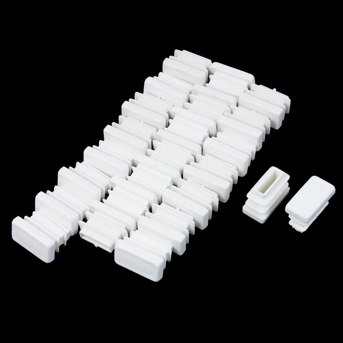 uxcell Uxcell 24 Pcs 10mm x 20mm Plastic Blanking End Caps Rectangle Tubing Tube Insert White