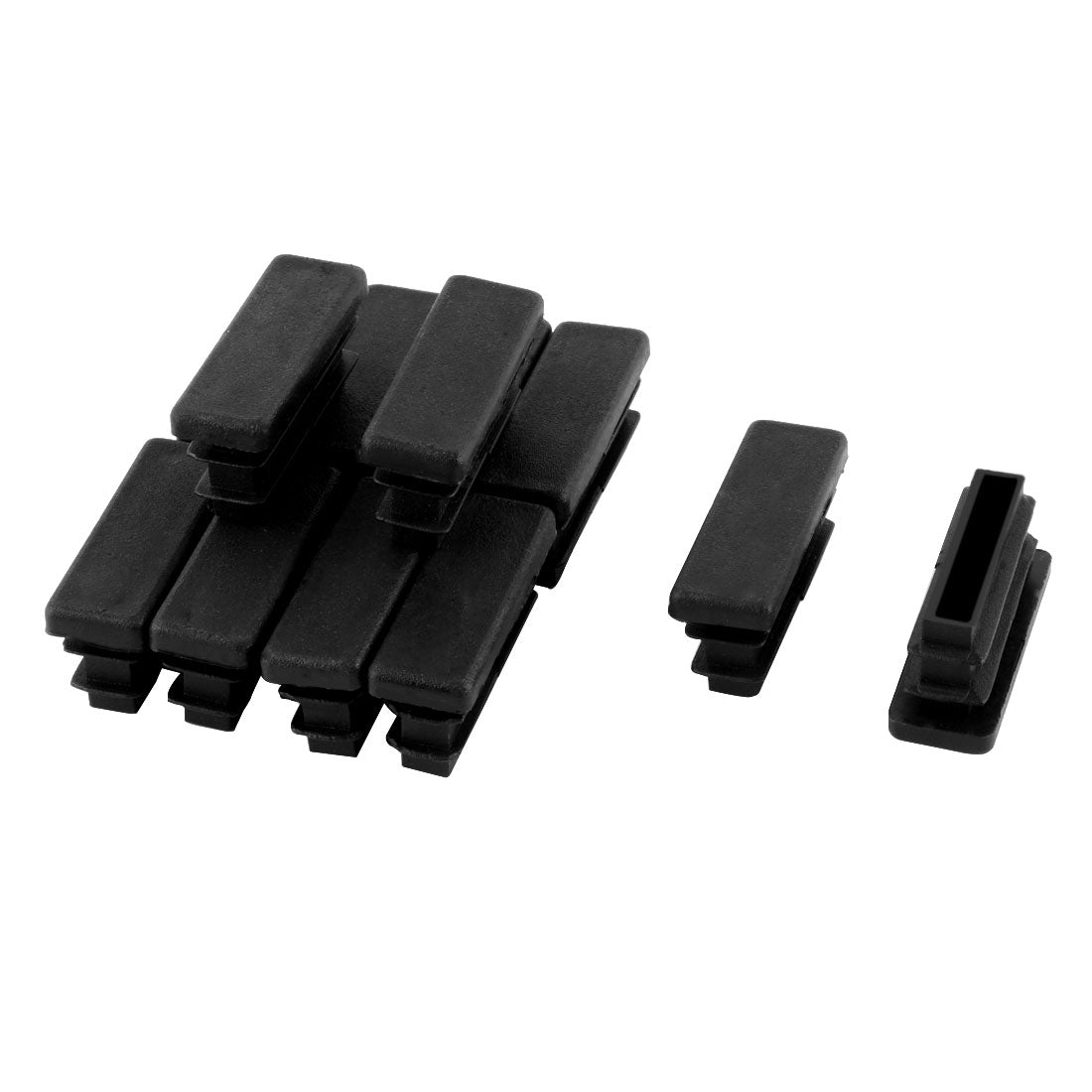 Uxcell 12 Pieces Black Plastic Rectangle Blanking End Caps Tubing Tube ...