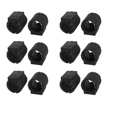Harfington Uxcell Chair Tubing Pipe Foot Floor Glides Single Prong Round U-Shape Plastic Caps Black Fit 14mm Dia 12Pcs
