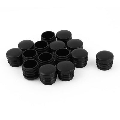 uxcell Uxcell 15 Pcs 25mm 1" Diameter Black Plastic Blanking End Caps Round Tubing Tube Insert