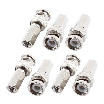 Harfington Uxcell 7pcs RG59 BNC Male Coax Cable Connector Adapter for CCTV Camera